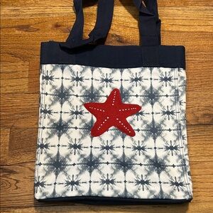 NEW Thirty-One Navy White Red Starfish Tote Bag